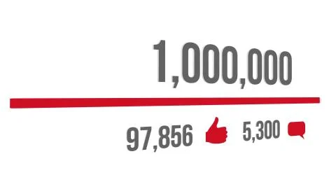 Counter increasing in social web with progress bar. Increasing to 1 Million V Stock Photos