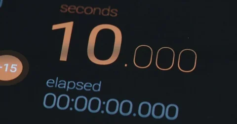 Counter on a mobile phone counting down 10 seconds Stock Footage 77281933