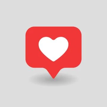 Counter Notification Red Heart UI Icon. Follower Insta Icon like. Instagram like Stock Illustration