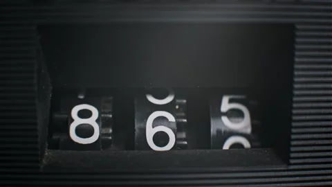 Counter Numbers Roll and Change Stock Footage 296117275