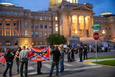 Counter protesting Stock Photos