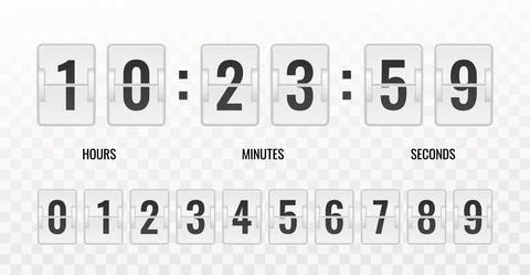 Counter. Realistic countdown clock isolated on transparent background, vintage Stock Illustration