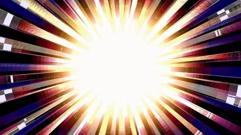 Counter rotating oversaturated ray circles abstract background Stock Footage 85877047