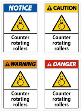 Counter rotating rollers sign on white background Stock Illustration