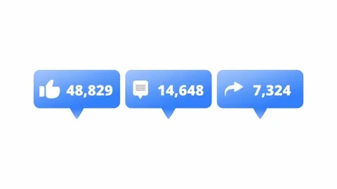 Counter social media user interface, like, share, and comments Stock Footage 303224660