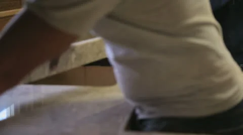 Counter top backsplash placed on longest section under the window Stock Footage 22870223