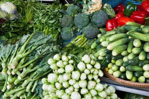 The counter with vegetables Stock Photos