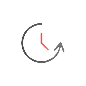 Counterclockwise rotation color gradient vector icon Stock Illustration