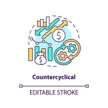 Countercyclical concept icon Stockillustratie