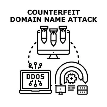 Counterfeit domain name attack concept illustration Stock Illustration