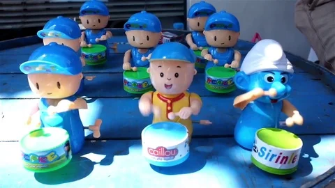 Counterfeit drum playing toys Stock Footage 83503561