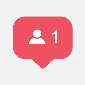 Counter,friend request quantity follower notification symbol instagram. Buton Stock Illustration