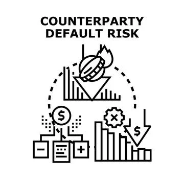 Counterparty default risk concept analyzing business and financial failure Stock Illustration