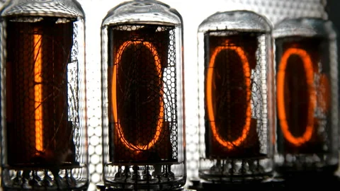 The counters quickly run numbers like on a running line, show countdown from 1 Stock Footage 104171146