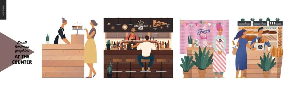 Counters - small business graphics Illustrazione stock