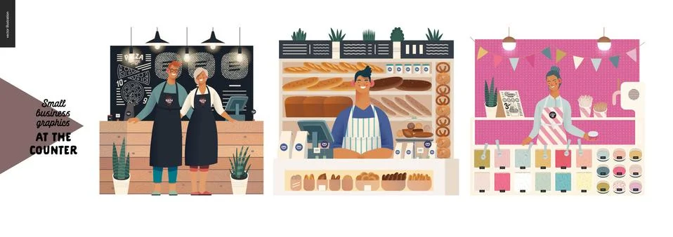 Counters - small business graphics Illustrazione stock