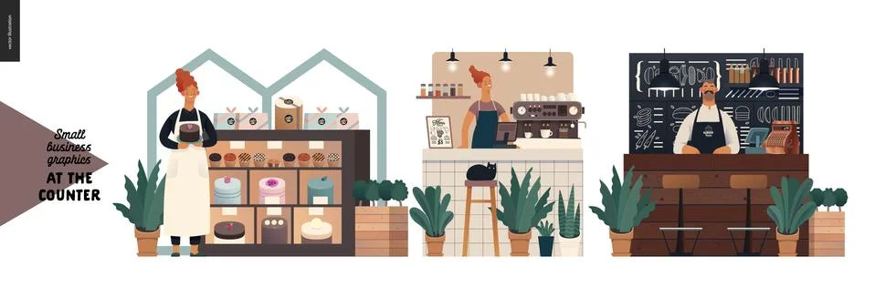 Counters - small business graphics Stock Illustration
