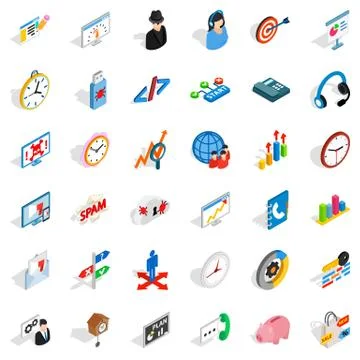 Countertop icons set, isometric style Stock Illustration
