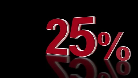 Counting from 0 to 100 percent in red digits on black background Stock Footage 102269717