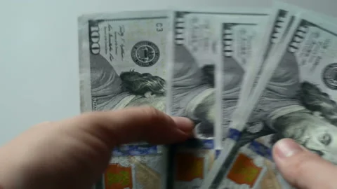 Counting 100 dollar banknotes in hands 1 Stock Footage 105220926