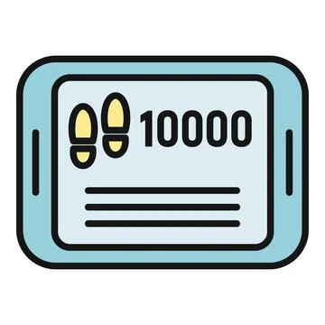 Counting 10000 steps on a pedometer application 스톡 일러스트