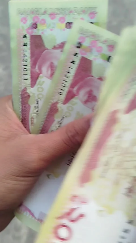 Counting 200 Taka Banknotes Close Up on March 07, 2026 in Bangladesh Stock Footage 330315874