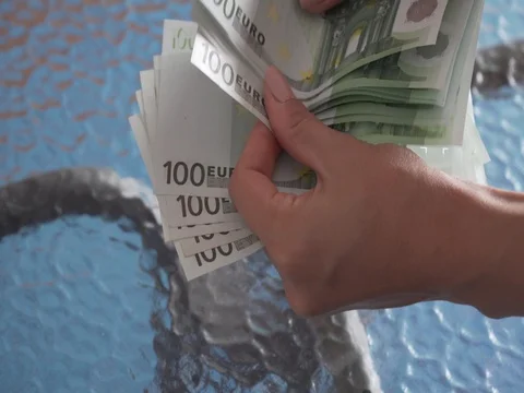 Counting 2000 euros Stock Footage 81021545