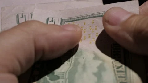 Counting 50 Dollar Bills - Counting Money - Slow Motion Stock Footage 200838601