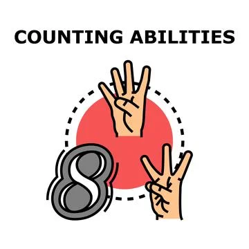 Counting ability concept icon illustrating education and mathematics Stock Illustration