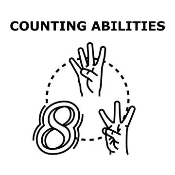 Counting ability concept icon illustrating education and mathematics Stock Illustration