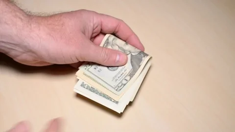 Counting American Dollars Stock Footage 78282887