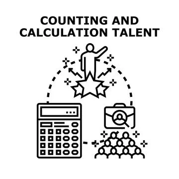 Counting and calculation talent developing financial management skills Stock Illustration