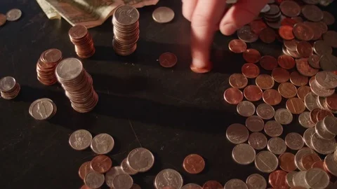 Counting and Seperating Money Stock Footage 80732190