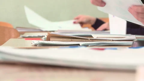 Counting ballot papers before voting on March 18, 2018 in Russia Video stock 87496121