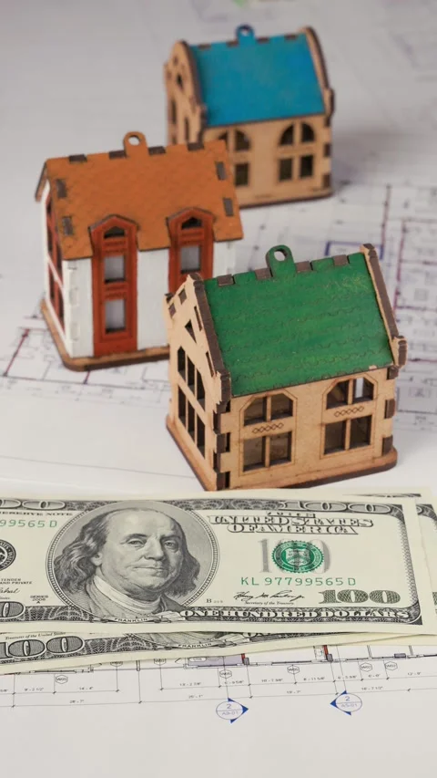 Counting banknotes for buying a home Stock-Footage 288985122