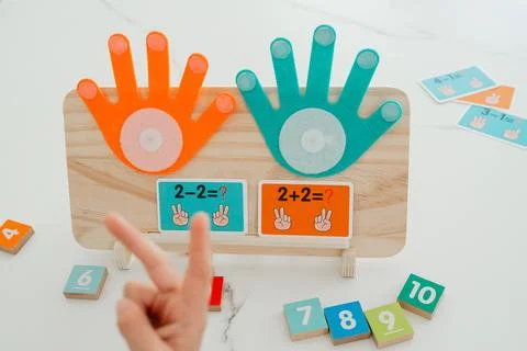 Counting board with numbers Stockfoto's