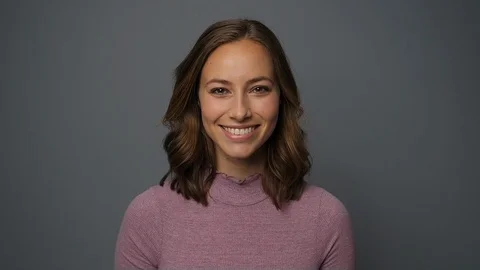 Counting brunette Stock Footage 86412436