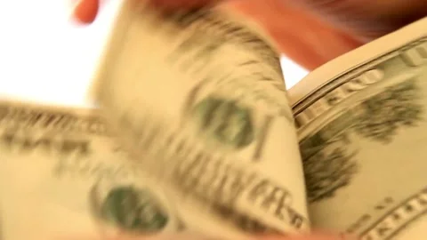 Counting a bundle of dollar paper money. The concept of earnings and business Stock-Footage 336262272
