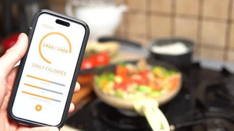 Counting calories  Stock Footage 249808306