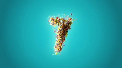 Counting of candy numbers from ten to one on blue screen Stock Footage 102037304