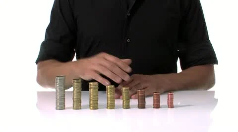 Counting coins 1 Stock Footage 11899340