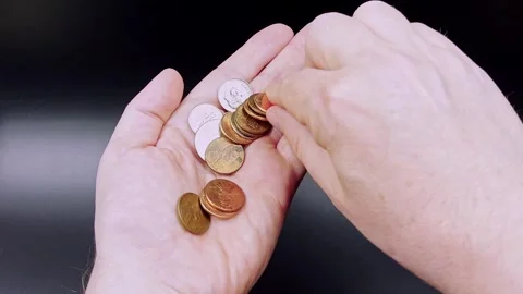 Counting coins 1 Stock-Footage 304471845