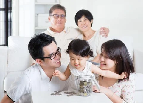 Counting coins Stock Photos