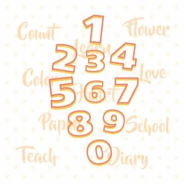 Counting colorful Numbers Stock Illustration