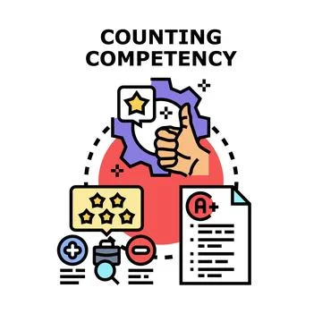 Counting competency and skill evaluation process Stock Illustration