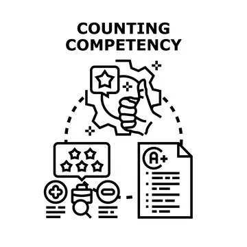 Counting competency and skill evaluation process Stock Illustration
