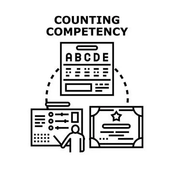 Counting competency assessing learning skill development Stock Illustration