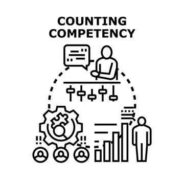 Counting competency skills evaluation and performance management Stock Illustration