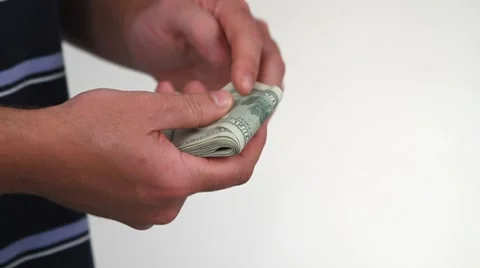 Counting Currency Video stock 8734011