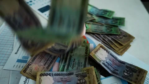Counting Currency Notes in Motion, Blurred motion of currency notes being c.. Stock Footage 304961409